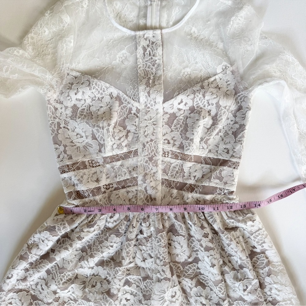 NWT Sau Lee Long-Sleeve Lace Maxi Wedding Dress Noche White Womens Size 2 - Picture 5 of 10